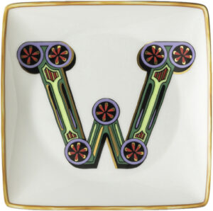 Bowl 12cm sq. Flat, Holiday Alphabet W, Versace