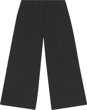 Cotton Suiting Cropped Wide Pants