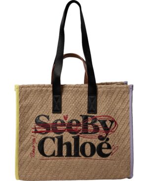 SEE BY BYE Tote Bags, Straw Beige, Single Size